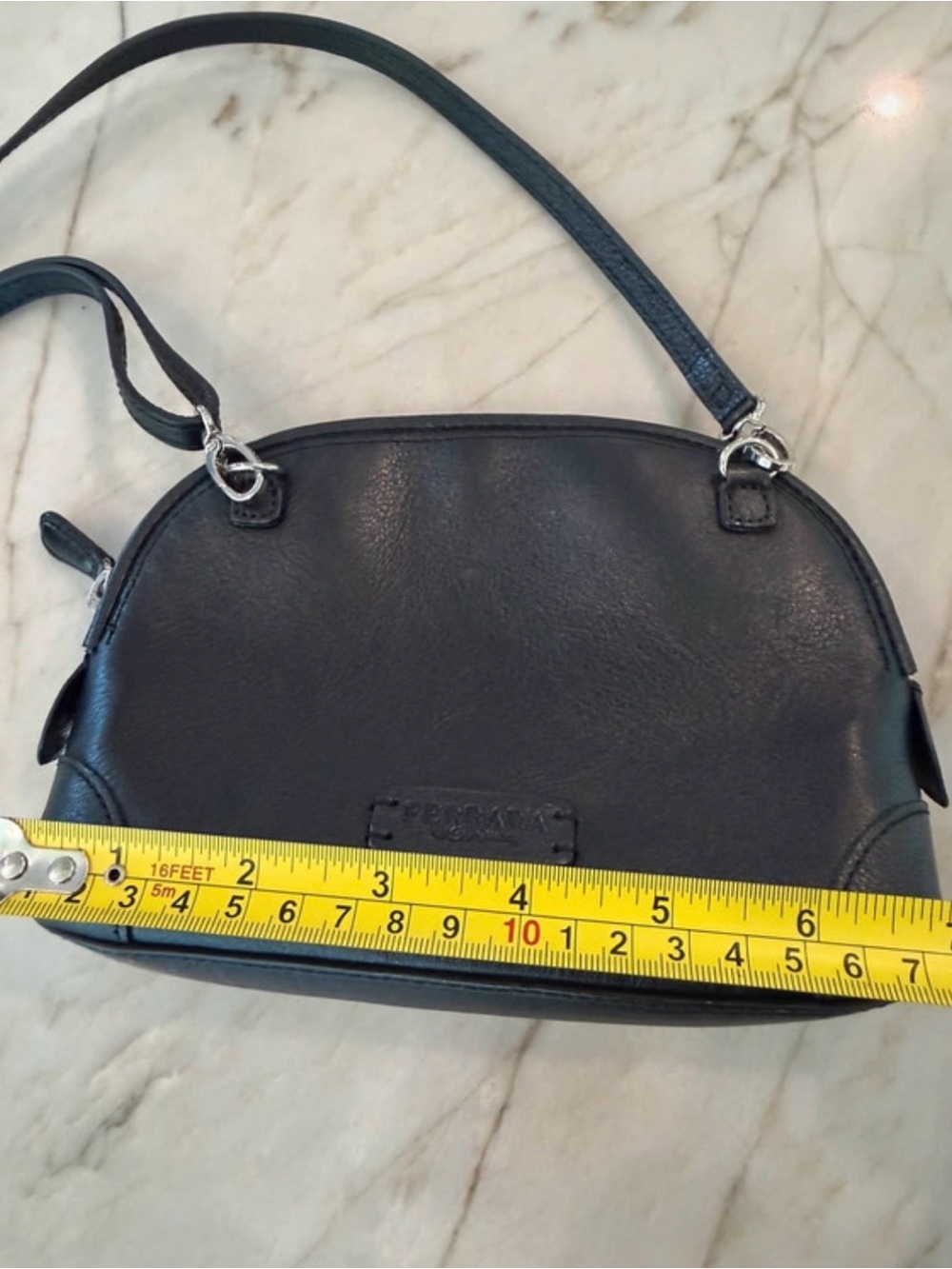 Brighton Ferrara collab leopard print calf hair dome crossbody bag - Picture 9 of 10